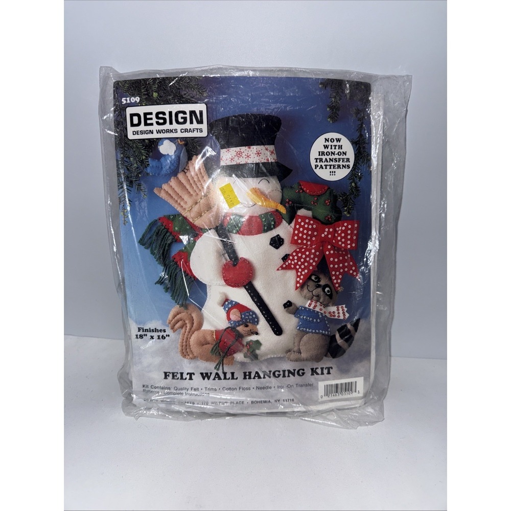 Woodland Friends‎ #5109 Felt Wall Hanging Kit SEALED Christmas Snowman